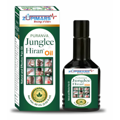 Zupimars-Puranva-Jungle-Hiran-Oil_MAIN Zupimars Punarva Junglee Hiran Oil bottle, an Ayurvedic joint pain relief oil for knee, back, and muscle stiffness.