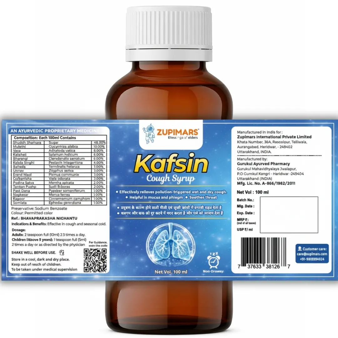 Kafsin Ayurvedic Cough Syrup | Pollution & Mucus Relief